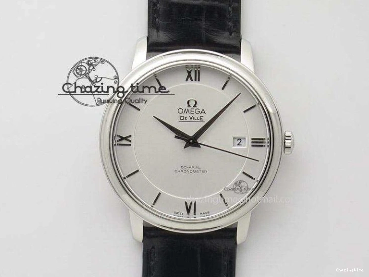 0103 De Ville MK 1:1 Best Edition SS Black Dial On Black Leather Asian Seagull T1701 (Sec@6) Unisex 8243